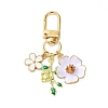 Flower Alloy Enamel Pendant Decorations HJEW-JM02803-05-2