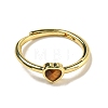 Heart Natural Tiger Eye Adjustable Rings RJEW-Q818-02G-02-3