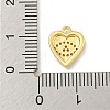 Heart with Evil Eye Rack Plating Brass Clear Cubic Zirconia Pendants KK-P277-14G-3