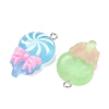 Frosted Resin with Alloy Pendants RE-CBA14F0-05-2