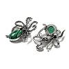 Synthetic Malachite Octopus Brooch G-Z050-01J-2