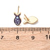 Brass Enamel Fish Stud Earrings EJEW-I322-07G-6