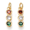 Brass Micro Pave Colorful Cubic Zirconia Pendants KK-K360-12G-1-1