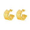 French Retro 304 Stainless Steel C-shaped Stud Earrings VD7473-5