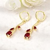 Brass Micro Pave Cubic Zirconia Hoop Earrings CU-CBA108A-14G-03-2