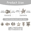 40Pcs 8 Styles Tibetan Style Alloy Beads TIBE-YW0001-64-2