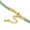 Leather Braided Cord Link Bracelets MAK-K022-01G-03-3