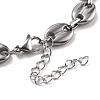 304 Stainless Steel Oval Link Chains Bracelets for Men & Women BJEW-D042-52P-6