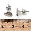 Non-Tarnish 304 Stainless Steel Heart Stud Earring Findings STAS-R063-37-3