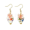 Handmade Porcelain & Acrylic Beads Dangle Earrings for Women EJEW-JE07329-01-3