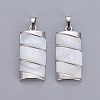 Natural White Shell Mother of Pearl Shell Pendants SSHEL-L008-49P-1