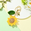 Handmade Crochet Sunflower & Alloy Enamel Bee Keychain KEYC-YW00305-4