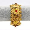 Middle Eastern Style Flower Pattern Zinc Alloy Rhinestone Bangles for Women FS-WG821E4-01-4