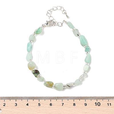 Natural Flower Amazonite Chips Bracelets for Women BJEW-H623-01S-08-1