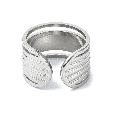 304 Stainless Steel Open Cuff Rings RJEW-M019-27P-1