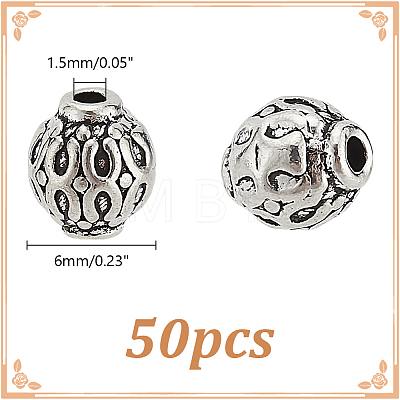 50Pcs Tibetan Style Alloy Beads TIBEB-LP0001-01-1