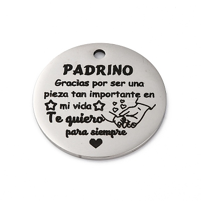 Anti-Tarnish 201 Stainless Steel Pendants STAS-R002-01P-01-1