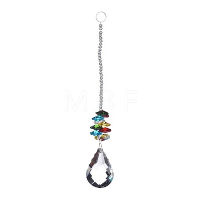 Crystal Teardrop Beaded Wall Hanging Decoration Pendant Decoration HJEW-G019-01E-1