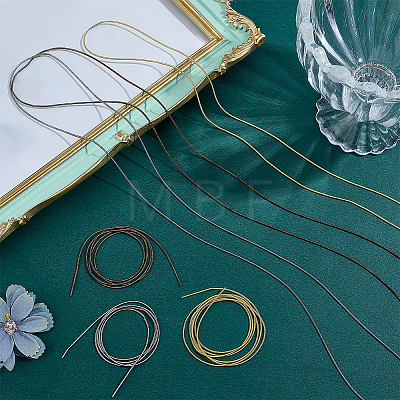 3 Bags 3 Colors Round French Wire Gimp Wire TWIR-SC0001-07-1