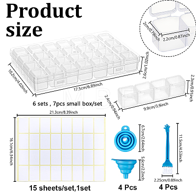 6 Sets 28 Grids Rectangle Plastic Organizer Boxes CON-GA0001-39A-1