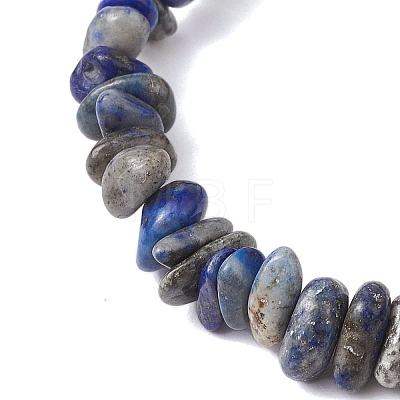 Natural Lapis Lazuli Chip Beaded Stretch Bracelets for Women Men BJEW-JB10652-03-1