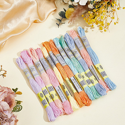 12Skeins 12 Colors Cotton Embroidery Floss OCOR-CY0004-93-1