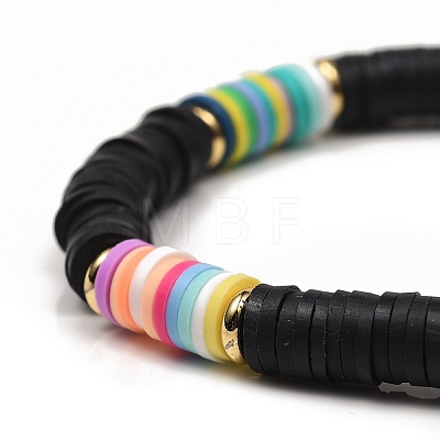 Handmade Polymer Clay Heishi Beads Stretch Bracelets BJEW-JB05305-1