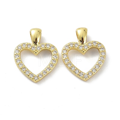 Brass Cubic Zirconia Pendants X-KK-B047-41G-1