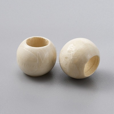 Undyed Wood Beads WOOD-TAC0014-09-1