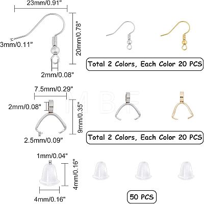 Unicraftale DIY 304 Stainless Steel Earring Making findings Kits DIY-UN0001-86-1