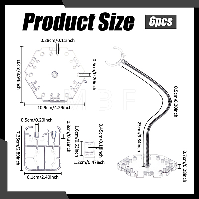 ABS Model Assembled Action Figure Display Holders AJEW-WH0596-775B-1