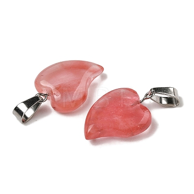 Cherry Quartz Glass Pendants G-B127-11P-08-1