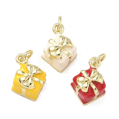 Brass Enamel Pendants KK-F933-18G-1
