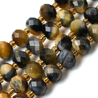 Dyed Natural Tiger Eye Beads Strands G-D105-B11-1