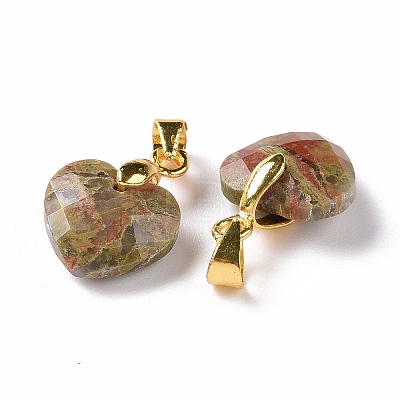 Natural Unakite Pendants G-C023-07E-1