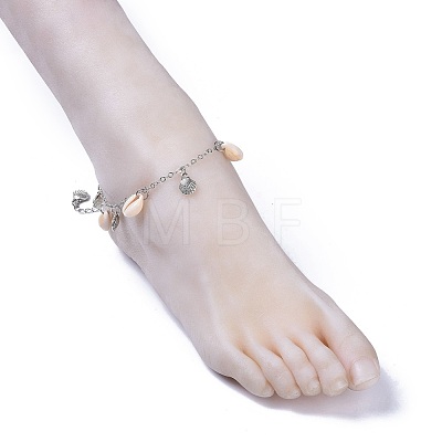 Brass Cable Chain Anklets AJEW-AN00258-1