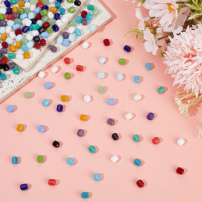 225Pcs 15 Colors Opaque Glass Beads Strands GLAA-PA0001-67-1