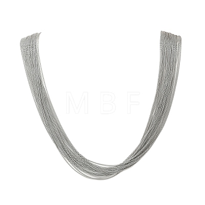 304 Stainless Steel Multi-strand Necklaces for Women NJEW-D326-01P-1