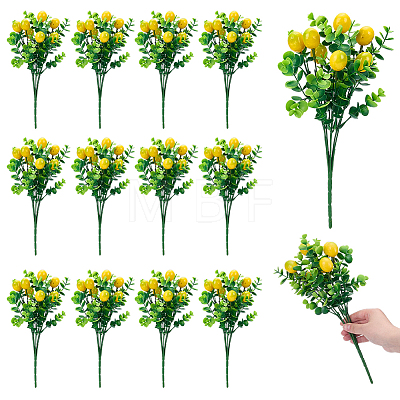 Plastic & Foam Lemon Artificial Simulation Eucalyptus AJEW-WH0709-472-1