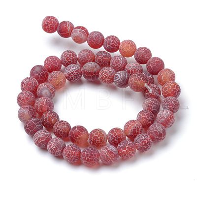 Natural & Dyed Crackle Agate Bead Strands X-G-T056-8mm-05-1