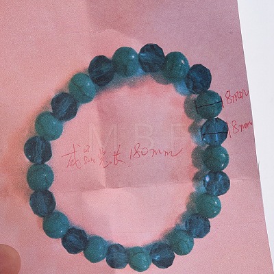 Synthetic Turquoise Beads Stretch Bracelets BJEW-JB05003-1
