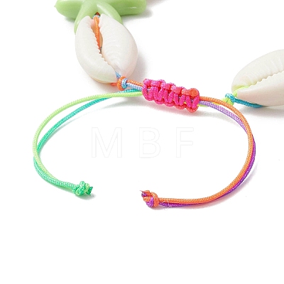 Natural Mixed Cowrie Shell Beads Braided Bead Bracelets BJEW-JB11785-1