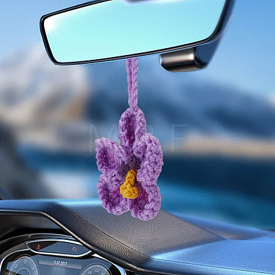 1Pc Polyester Flower Pendant Decorations HJEW-SC0003-02C-1