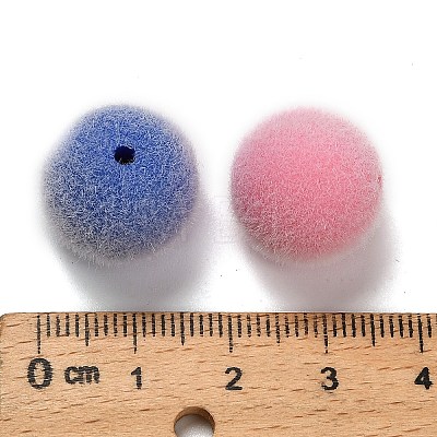 Flocky Opaque Acrylic Beads OACR-I026-01E-1