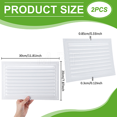 Aluminum Rectangle Wall Vent Grille Cover AJEW-WH0410-220B-01-1