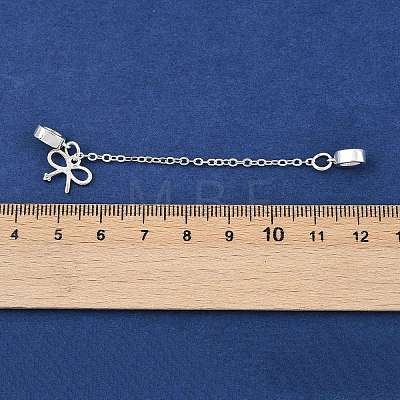 Brass Pave Clear Cubic Zirconia European Safety Chains with Charms KK-L236-15B-S-1