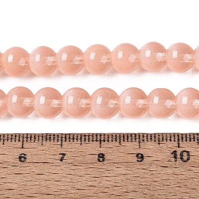 Transparent Glass Imitation Cat Eye Beads Strands GLAA-Q110-01B-15-1