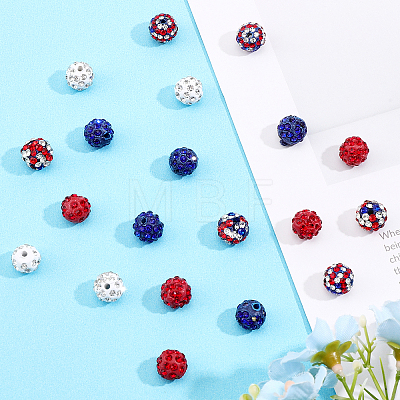 SUPERFINDINGS 80Pcs 5 Style Polymer Clay Rhinestone Beads RB-FH0001-07-1