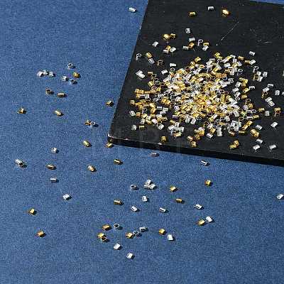 1200Pcs 2 Colors Brass Crimp Beads KK-FS0001-37-1