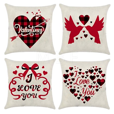 Burlap Customization Pillow Covers Set AJEW-WH0124-006-1